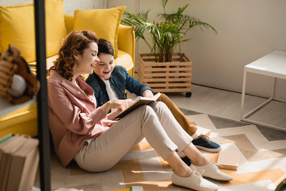 adult reading with child